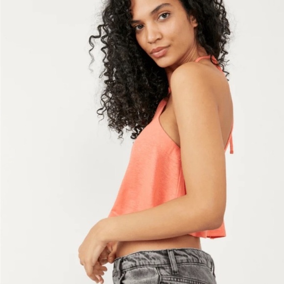 New! Free People Long Weekend Linen Blend Knit Halter Tank - Picture 5 of 11